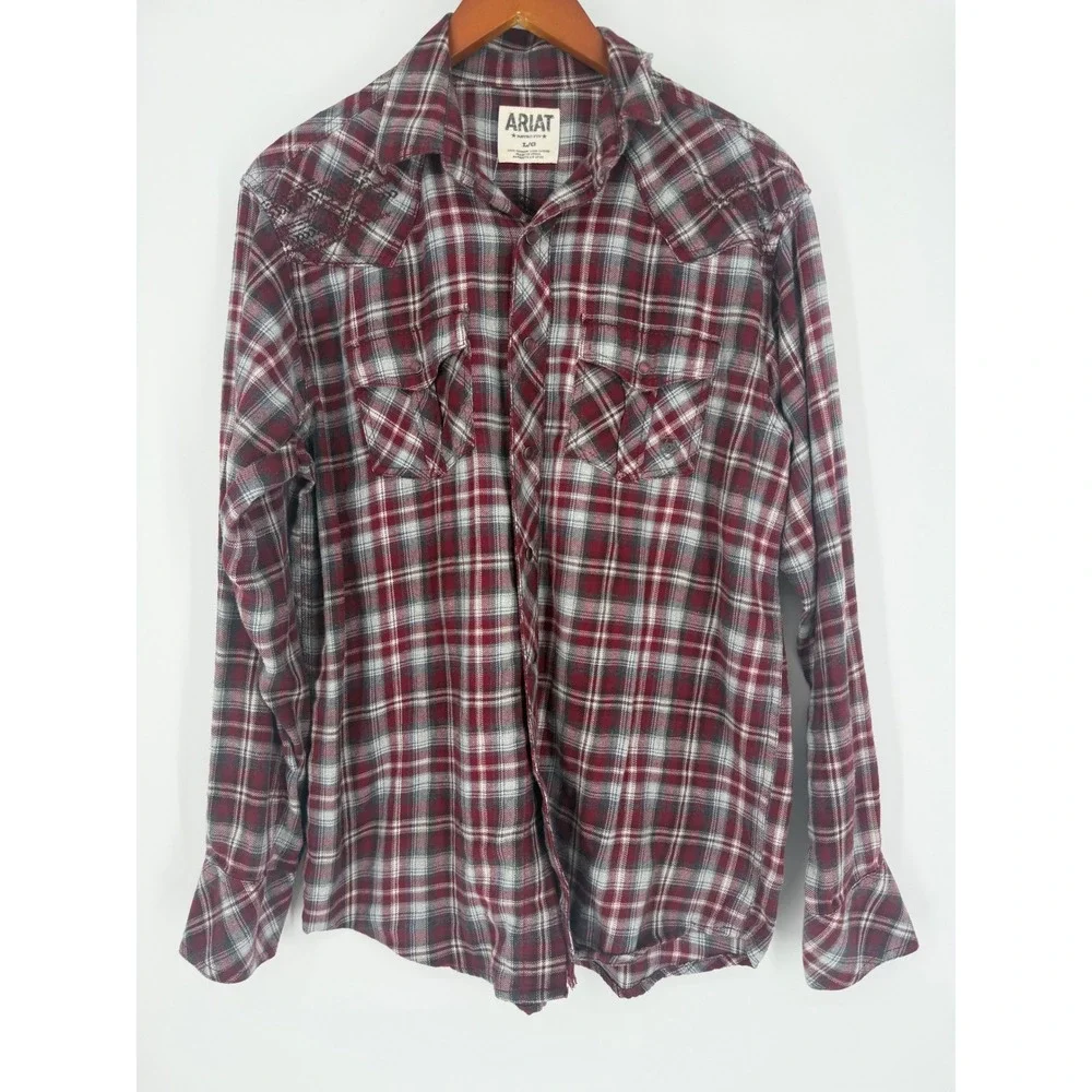 Ariat Mens Button Down Shirt Large‎ Western Rustic Country Cowboy Core Americana